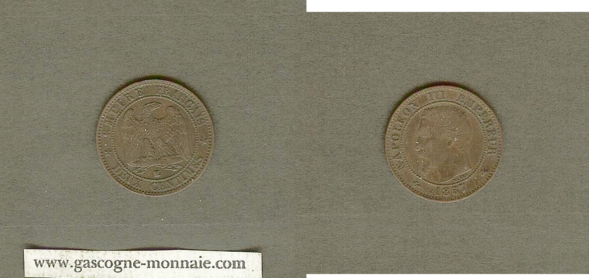 2 centimes Napoleon III 1857K EF